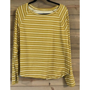 St Johns Bay Active Shirt Womens  Long Sleeve YELLOW Pre Workout Gym SIZE XL